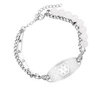 ERRORY Elegant Stainless Steel with Double Strands and Engraving Customization Adjustable Size Wristband Medicals