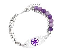 ERRORY Elegant Stainless Steel with Double Strands and Engraving Customization Adjustable Size Wristband Medicals