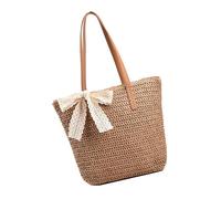 ERRORY Eye Catching Beach Shoulder Bag Casual Large Capacity Underarm Purse Straw Bows Handbag for Fashion Women Festival Essential