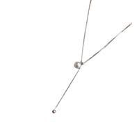 ERRORY Fashionable Sterlings Silver Long Pearls Necklace Subtle Charm Women's Sweater Chain Great For Special Occasions Long Pearls Necklace