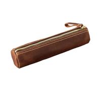 ERRORY Genuine Leather Pencil Case Fountain Pen Bag Zippered Closure Organiser Pouches for Student Men Women School Leather Pencil Zipper