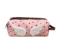 ERRORY High Capacity Pencil Case with Handle Plush Pen Bag Large Pouches Travel Cosmetic Bag for Students Adult Women Candy Color