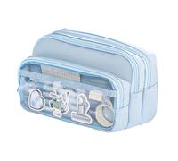 ERRORY Large Capacity Pencil Case Expandable Compartments Multifunctional Pen Pencil Bag with Zippers Storage Bag for Student Multifunctional Container