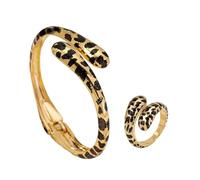 ERRORY Leopard Pattern Jewelry Set Comfortable Wear Rings Animal Print Accessories for Fashion Lovers and Trendsetters Comfortable Wear Jewelry Set