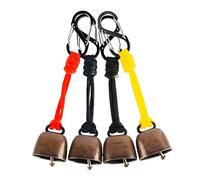 ERRORY Metal Loud Hiking Bells Pendant Keychains Light Weight Outdoor Bear Bells Cast Iron Cowbell with Hand Braided Lanyard Cast Iron Cowbell