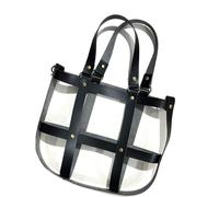 ERRORY Multi Functional Woven Bag Jackets with Removable Inner Pouches Quaint Derived PU Craftsmanship for Daily Essential Carry Casual Mesh Bag Organizers