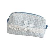 ERRORY Multipurpose Canvas Pen Case with Lace Trim, Large Capacity Travel Makeup for Students, School Multipurpose Cosmetic Travel Pouches