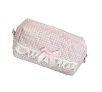 ERRORY Multipurpose Canvas Pen Case with Lace Trim, Large Capacity Travel Makeup for Students, School Multipurpose Cosmetic Travel Pouches