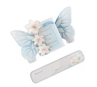 ERRORY Multipurpose Sturdy Acrylics Sign Holder with Rose Lilys Designs Card Display Stand for Collectors and Merchants Business Card Presentation