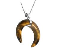 ERRORY Natural Stone Crescents Moon Pendant Necklace Natural Stone Crescents Moon Pendant Necklace Clavicle Chain For Women Crystal