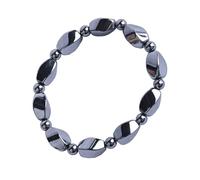 ERRORY Natural Terahertz Crystal Anti Fatigue Wristband with Flexible Elastic Cores Gemstones Jewelry for Workers Matte Twisted Bead