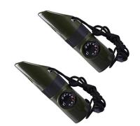 ERRORY Outdoor Survival Gear Multifunctional Emergencies Whistles Featuring Compasses LED Flashlight Thermometers Multi-Tool Emergencies Whistles