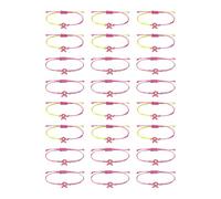 ERRORY Pack of 24pcs Adjustable Ribbon Braided Bracelets Comfortable Wristband for Breasted Morbid Awareness Cause Breasted Morbid Awareness Bangle