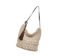 ERRORY Practical Oversized Straw Beach Bag with Multiple Carrying Option Shoulder Bag Casual Handbag for Women and Girls Vacation Accessory