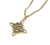 ERRORY Retro Crucifix Pendant Necklace with Chinese Knot Design Gold Silver and Black Optional for Men Birthday Gift Vintage Sweater Chain