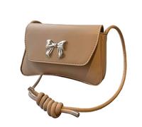 ERRORY Sophisticated Shoulder Bag For Women Bowknot Embellishment Underarm Bags PU Leather Satchel For Various Occasion Fashion Shoulder Bag