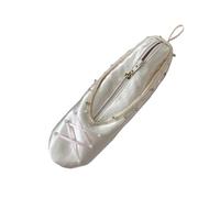 ERRORY Spacious Ballet Shoe Designs Cosmetic Organizers Star Detail Handcrafted Ribbon Satins Makeup Bag for Gifts Spacious Makeup Organizers for Travel