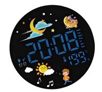 ERRORY Stylish Digital Wall Clock Featuring Built-in 20cm Screen Real-Time Environment for Home & Creative Minimalist LED Clock