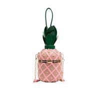 ERRORY Stylish Pineapple Design PU Crossbody Bag With Studded Chain Practical Lightweight For Daily Use And Outdoor Activities Trendy Studded Chain Purse