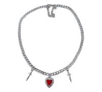 ERRORY Trendy Gothic Themed Heart and Necklace Lightweight for Unisex Fashion Lovers Edgy Gothic Accessories Her