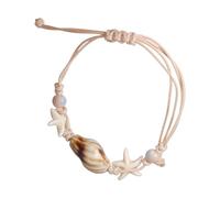 ERRORY Trendy Handwoven Resin Conch Shell Charm Colorful Beaded Handchain Accessories Jewelry for Women Sea Theme Ceramic