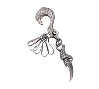 ERRORY Trendy Hip Hop Claw Necklace Sturdy Kirsite Pendant For Parties Work And Casual Wear Lightweight Unisex Jewelry Versatile Silver Tone Pendant