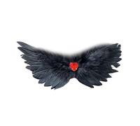 ERRORY Unique Black and White Feathered Hairpiece with Wing Designs and Sparkling Rhinestones for Halloween Or Masquerades Lightweight Comfortable Hair Clip