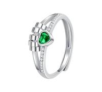 ERRORY Unisex Sturdy Brass Anxious Rings Featuring 14K Gold Plated Heart And Spinner Bead Decoration For Relaxation Wear Cubic Zirconia Spinner Rings