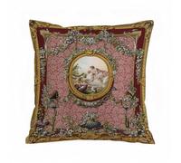 ERRTU Throw Pillow Case Pillowcase Square Printed Cushion Cover for Living Room Sofa Couch Bed Car,3-D ceiling painting in baroque style main hall gold ornaments and es angels white pigeons,18x18 in