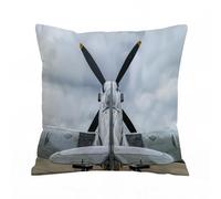 ERRTU Throw Pillow Case Pillowcase Square Printed Cushion Cover for Living Room Sofa Couch Bed Car,Airplane Decor,Supermarine Spitfire Mk. XVI Battle Birds Briti,16x16 in