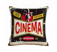 ERRTU Throw Pillow Case Pillowcase Square Printed Cushion Cover for Living Room Sofa Couch Bed Car,Cinema retro tin signwith movie camera and cinema ticket on black background.,18x18 in