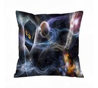 ERRTU Throw Pillow Case Pillowcase Square Printed Cushion Cover for Living Room Sofa Couch Bed Car,Doctor Who Tardis Dans Starry Fantasy Background,16x16 in