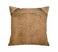 ERRTU Throw Pillow Case Pillowcase Square Printed Cushion Cover for Living Room Sofa Couch Bed Car,Egyptian, Egyptian hieroglyphs on the wall stone surface scripts ancient art theme image,16x16 in