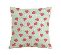 ERRTU Throw Pillow Case Pillowcase Square Printed Cushion Cover for Living Room Sofa Couch Bed Car,Fruits, spring daisies flowers fresh strawberry polka dots. Happy life baby cartoon,16x16 in