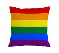 ERRTU Throw Pillow Case Pillowcase Square Printed Cushion Cover for Living Room Sofa Couch Bed Car,gay pride colorful rainbow flag vector art,16x16 in