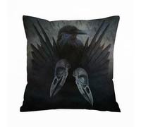 ERRTU Throw Pillow Case Pillowcase Square Printed Cushion Cover for Living Room Sofa Couch Bed Car,Gothic Decor,Crow Spirit Wings Haunting Magic Mysticism Dark Shadowy Occult Art Print Decor,16x16 in