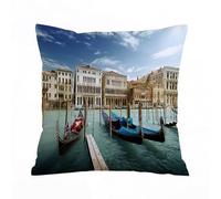 ERRTU Throw Pillow Case Pillowcase Square Printed Cushion Cover for Living Room Sofa Couch Bed Car,Italian photographic print, Venetian gondolas and the Adriatic lagoon Venice,16x16 in