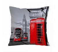 ERRTU Throw Pillow Case Pillowcase Square Printed Cushion Cover for Living Room Sofa Couch Bed Car,London, London Telephone box in The Street Traditional local cultural icon England UK Retro,18x18 in