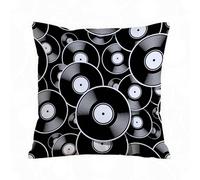 ERRTU Throw Pillow Case Pillowcase Square Printed Cushion Cover for Living Room Sofa Couch Bed Car,Retro music vintage vinyl record iconpattern.,18x18 in