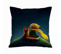 ERRTU Throw Pillow Case Pillowcase Square Printed Cushion Cover for Living Room Sofa Couch Bed Car,The little prince and the fox look up at the sky,20x20 in