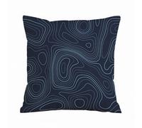 ERRTU Throw Pillow Case Pillowcase Square Printed Cushion Cover for Living Room Sofa Couch Bed Car,Topographic map contour lines background,16x16 in
