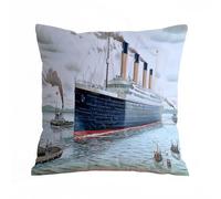 ERRTU Throw Pillow Case Pillowcase Square Printed Cushion Cover for Living Room Sofa Couch Bed Car,Titanic Computer generated 3D render. Watarcolor effect.,16x16 in