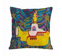 ERRTU Throw Pillow Case Pillowcase Square Printed Cushion Cover for Living Room Sofa Couch Bed Car,Yellow Submarine The Beatles Rock Band Illustration,18x18 in