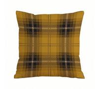 ERRTU Throw Pillow Case Pillowcase Square Printed Cushion Cover for Living Room Sofa Couch Bed Car,Yellow Scottish Tartan Plaid Pattern,18x18 in