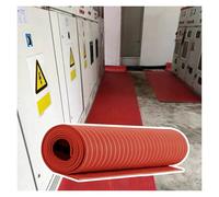 ERRULAN 6 10 15 25 35 KV High Voltage Insulation Mat, Large Distribution Room Rubber Mat, Waterproof Non Slip Electrical Safety Mat Insulated for Power Electrician(Red,LxWxT 3000x100x8mm (25kv))
