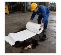 ERRULAN Oil-only Absorbent Mat Roll, Industrial Diesel/Fuel Spill Control Pad, Waterproof Floor/Machine/Garage Oil Containment Mat(W 40cm/15.7in,L 15m/590.6in/49.2ft)