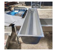 ERRULAN Stainless Steel Trough Feeder, Extra Large Pig/Cattle/Sheep Watering Troughs Load 7.6 15 21 30 Gal, Easy To Clean Livestock Feeding Troughs(150x30x18cm(59x11.8x7in))