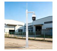 ERRULAN Surveillance Camera Pole Mount Bracket, All-Weather Outdoor Security Post, Portable Wide View CCTV Column Kit for School/Parking Lot/Mall(Dome Camera,Height 2m/6.5 ft)