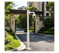 ERRULAN Surveillance Camera Pole Mount Bracket, All-Weather Outdoor Security Post, Portable Wide View CCTV Column Kit for School/Parking Lot/Mall(Universal Wall Mount,Height 2m/6.5 ft)