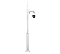 ERRULAN Tall Security Camera Pole Outdoor with Lightning Rod, Wide View Galvanized Steel Surveillance Post, Universal Weatherproof CCTV Column(Universal Wall Mount,Height 2m/6.5 ft)